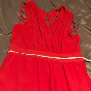 Coral low cut Dress size 9/10.